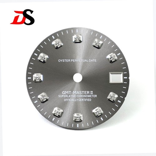 DS Zircon GMT-series Dial NH34 Matte Simulated Diamond Index 28.5mm Custom logo - Picture 4 of 6