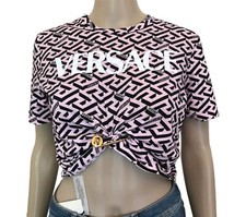Stunning Genuine Authentic Versace La Greca Cropped Tshirt 38 £600!!! Sold Out