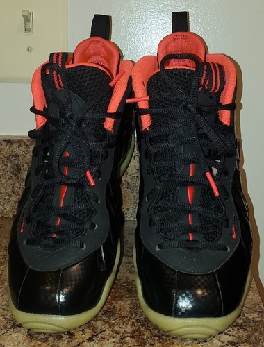 Nike Air Foamposites Pro Premium Black Laser Crimson AIR YEEZY Shoes 7y GS - Picture 6 of 24