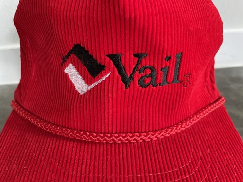 De colección Vail Estación de Esquí Colorado Pana Ajustable SnapBack Sombrero Cuerda Roja - Imagen 7 de 10