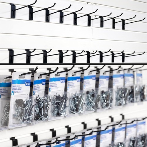 50 Pack Slatwall Hooks Black Hook Slatwall Hooks and Hangers Heavy 6 inch - Picture 7 of 7