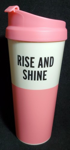 Kate Spade 16oz Tumbler Travel Thermal Rise and Shine Hot/Cold Coffee/Tea/Water - Picture 1 of 6