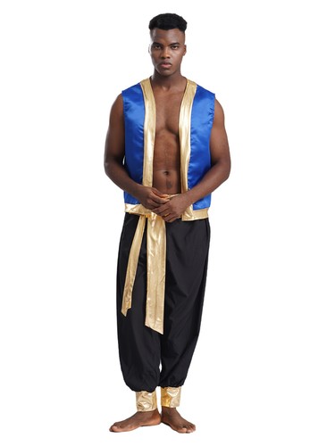 Men Dance Outfit Arabian Vest With Long Pants Stage Waistcoat And Trousers Set - Bild 22 von 29