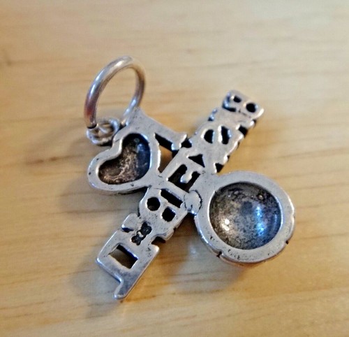 Sterling Silver 19x20mm WhimsicaI Love (Heart) Basketball Charm - Picture 4 of 5