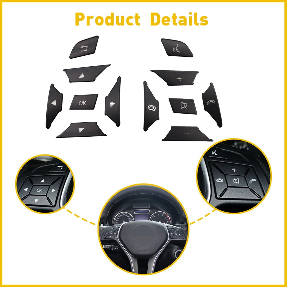 For Mercedes Benz E C G Class 2012-16 Interior Steering Wheel Button Cover Trim - Image 4 of 4