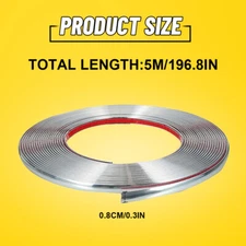 16ft Chrome Trim Molding Strip Car Door Window Bumper Side Trime Protector Guard