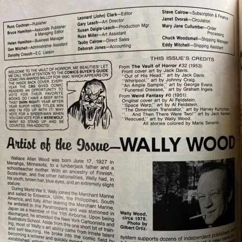 THE VAULT OF HORROR # 6 GLADSTONE COMICS Juni 1991 mit WEIRD FANTASY WALLY WOOD SEHR GUTER ZUSTAND - Bild 3 von 9