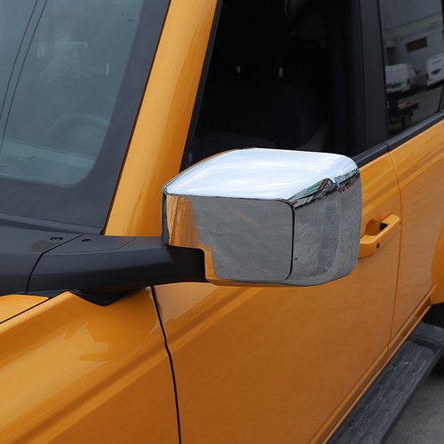 Chrome Exterior Side RearView Mirror Cover Trim For Ford Bronco 2021+Accessories - Foto 4 di 9