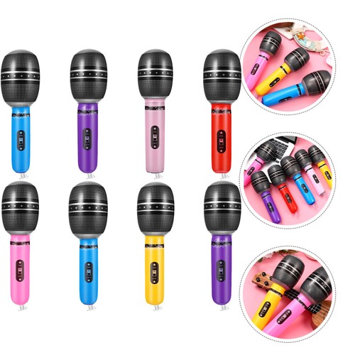 8pcs Fake Microphone Prop Pretend Play Microphone Prop Party Microphone
