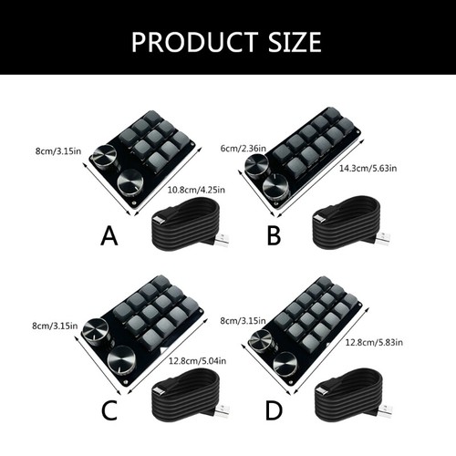 Mechanical Macro Keypad Programmable Key 2Control Knob for Efficient Gaming - Photo 8/12