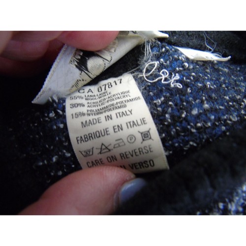 Vintage Men’s Mondo Designer Sweater Made In Italy XL 54 Grey Black Geometric - Picture 8 of 10