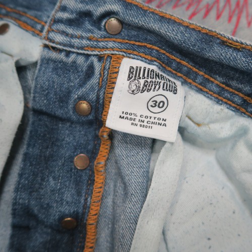 Billionaire Boys Club Jeans Mens 30 Blue Distressed Embroidered Patches 30x30 - Picture 6 of 15