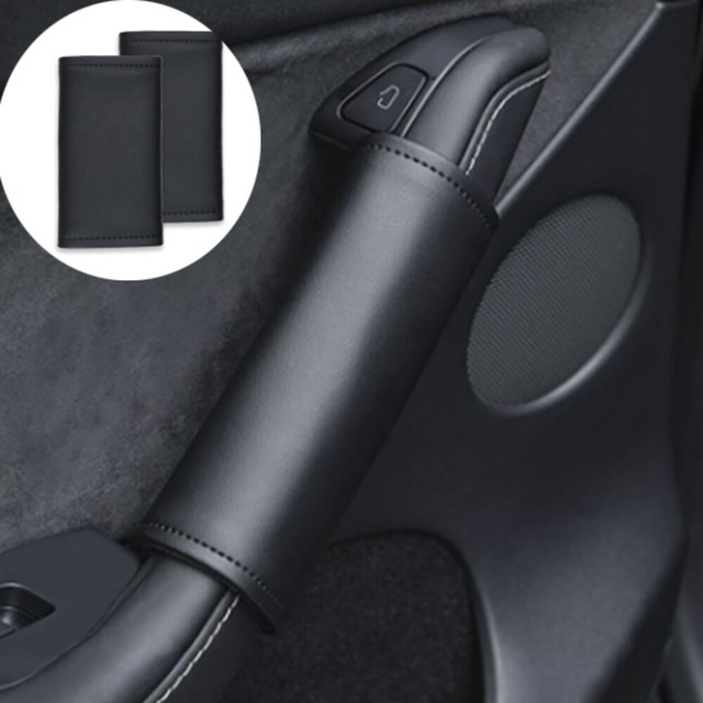 For Tesla Model 3 Y Car Door Inner Handle Protective Cover Leather Case 4pcs/set For Tesla Model 3 Y Car Door Inner Handle Protective Cover Leather Case 4pcs/set