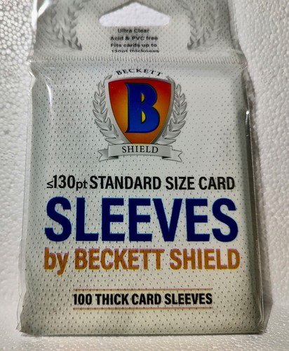 100 unidades Beckett Shield tamaño estándar 130pt fundas gruesas para tarjetas - nuevas en percha - Imagen 1 de 2