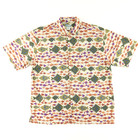 Patagonia Vintage 90s Mens Medium Fish Print Camp Shirt Short Sleeve Button Up