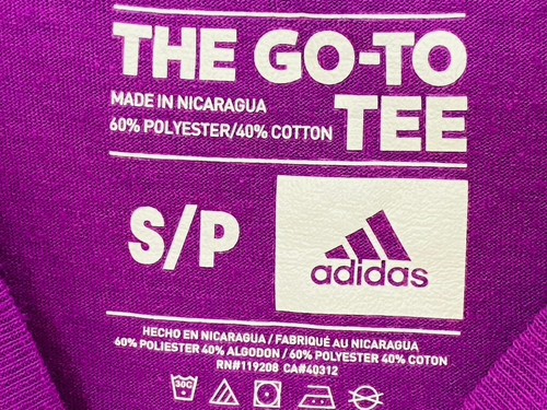 Adidas The Go To Tee Girls Size Small Purple Logo Short Sleeve - Picture 6 of 8