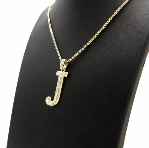 New! Mini Gemstone Initial Pendant with 3 mm Box Chain Hip-Hop Necklace - Picture 68 of 273