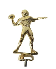 ACTION FOOTBALL  QUARTERBACK TROPHY TOP  POSE FIGURE 5.5" HIGH  GOLD PLASTIC