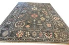 Grey Indo Oushak Contemporary Floral Hand-Knotted Turkish Rugs for living area.