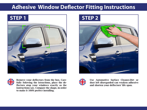 Deflectores de viento para Renault Clio 4 2013-2019 Htb juego de 4 piezas cinta tintada SCOUTT - Imagen 11 de 12