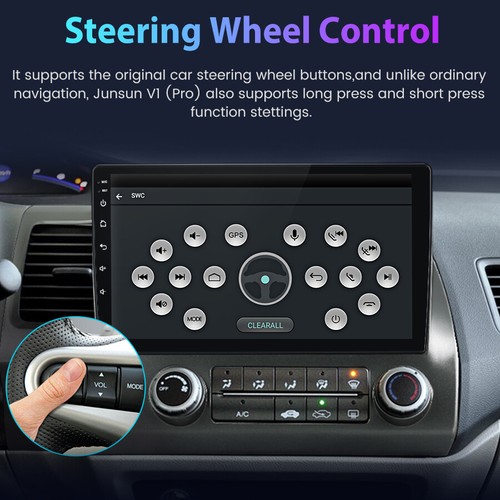 1+32G Android 13 For Honda Civic 2006-2011 10''Car Radio Stereo NAVI GPS WIFI - Foto 8 di 12