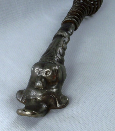 Antique Stove Lifter Cast Iron Coil ~ Wood & Coal ~ Cast iron Dog Face - Picture 19 of 24