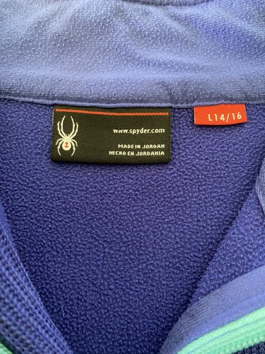 Spider Jacket L Juniors 14/16 Blue Purple Long Sleeve Pockets Full Zip - Picture 6 of 11