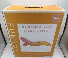 Funboy Giant Inflatable Luxury Clear Rainbow Chaise Lounger Chair Pool Float New