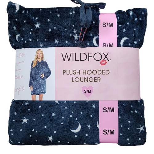 Wildfox Relaxed Fit Oversized Ultra Soft Plush Hooded Lounger Night Sky Size S/M - Bild 2 von 9