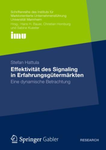 Thumbnail - Effektivität Des Signaling In Erfahrungsgütermärkten Eine Dynamische