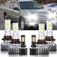 6x Combo LED Headlight High/Low Bulbs + Fog Lamp kit For GMC Envoy 2002-2009
