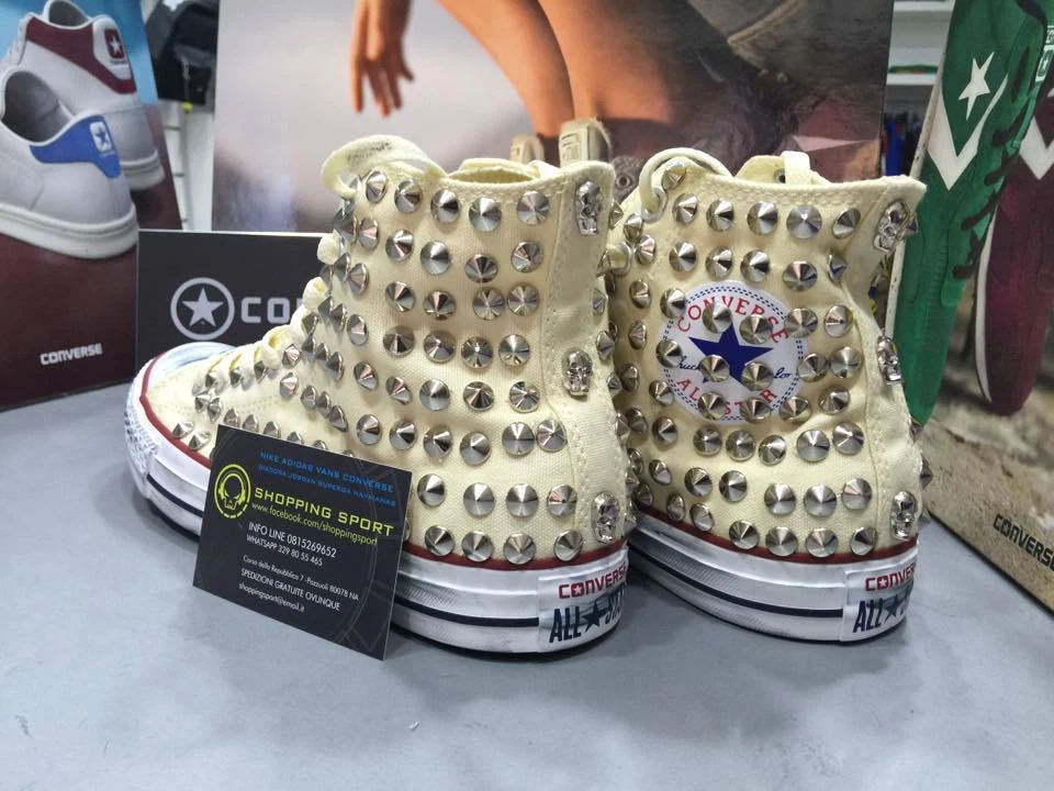 Converse con top borchie ebay