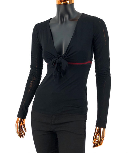 GUCCI Womens Black Cotton T-Shirt / Blouse / Top w