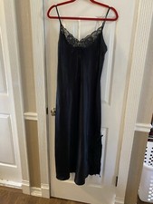 Halston Nightgown M Black