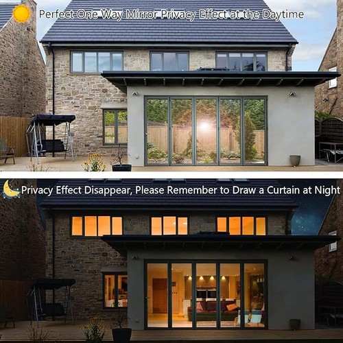 One Way Mirrored Reflective Window Film One Way Mirror Privacy Tint House Office - Picture 5 of 25