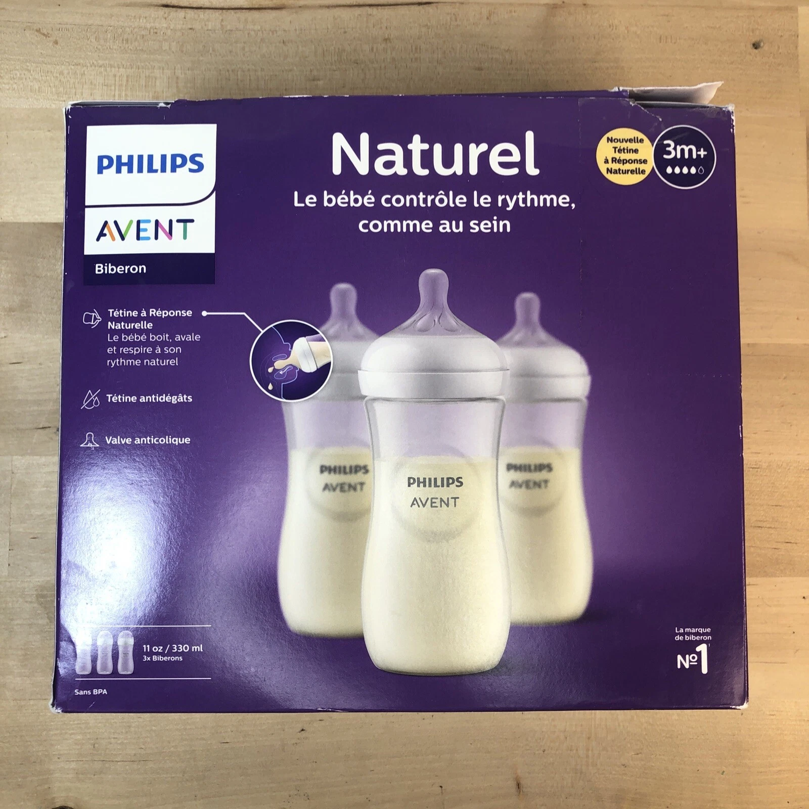 NEW Philips Avent Baby Bottle Natural Response Nipple Clear11oz Baby Comfort New