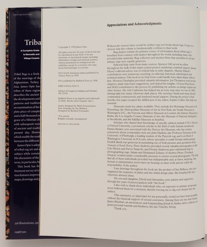 TRIBAL RUGS A Complete Guide to Nomadic and Village Carpets - James Opie - Picture 6 of 9