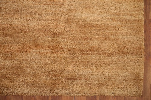 Contemporary Solid Modern Moroccan Oriental Area Rug 4'x6' Jute Hand-knotted Rug - Picture 6 of 12