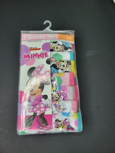 7 Pack Disney Junior Minnie Mouse Panties Briefs Underwear Toddler Girls 4T