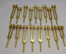 Lot de 18 diapasons sacrés 9 solfèges et 9 chakras pondérés or