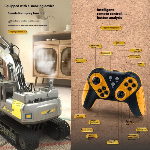 Remote Control Excavator Toy 15 Channel 1:14 Scale RC Excavator Digger for KidRq - Picture 7 of 9