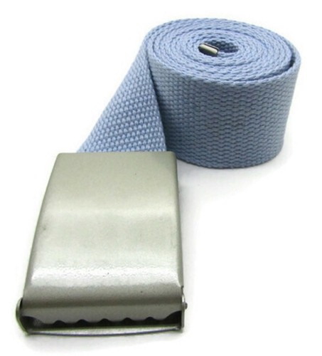 Unisex Quality Cotton Plain Webbing Canvas Belt Silver Buckle Size 52'' 18/20 - Picture 90 of 259