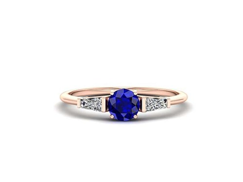 Natürlicher blauer Saphir Edelstein Damen Verlobungsring Sterlingsilber Ring - Bild 2 von 2