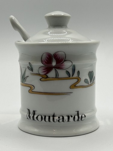 Louis Lourioux Berry Haute Porcelain Mustard Jar made in France - Picture 1 of 6