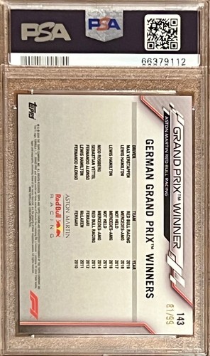 /99 PSA 10 RC Max Verstappen 2020 Topps Chrome F1 Sapphire Aqua Refractor Rookie - Picture 2 of 3