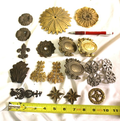 Applikationen, Bronze & Messing, Gold-Finish, Silber, verschiedene Stile. - Bild 6 von 9