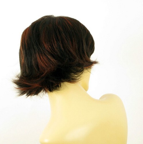 wig for women 100% natural hair black and red wick ref JENNA 1b410 PERUK - Imagen 6 de 8