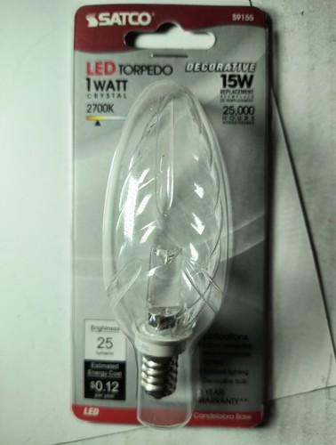 Satco S9155 1W CTD/LED/CRYSTAL/120V/CD - Picture 1 of 4