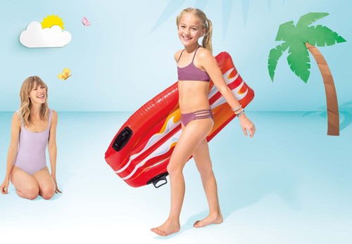 SET: Intex Joy Riders - Schwimmbrett Luftmatratze Wellenreiter Surfboard 2er Set - Bild 6 von 7