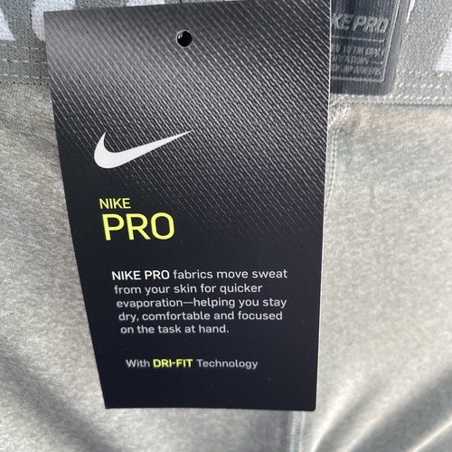 NWT Boys MEDIUM Nike Pro Dri-Fit Tight Fit Athletic Training Tights Grey - Picture 9 of 10
